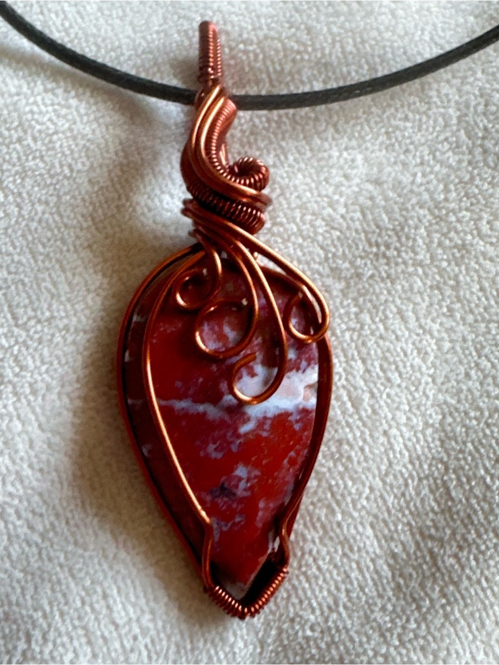 Handmade Wire Wrapped Red Crystal Pendant